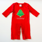 Toddler Baby Boy Christmas Tree Romper | Red Christmas Bodysuit - Savannah Creations