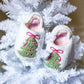 Toddler Pink Bow Christmas Tree slippers - Savannah Creations