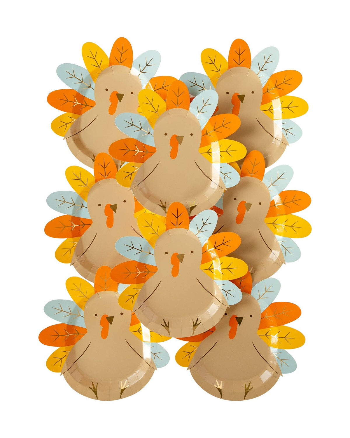 Turkey-Shaped Harvest Paper Plates - Savannah Creations