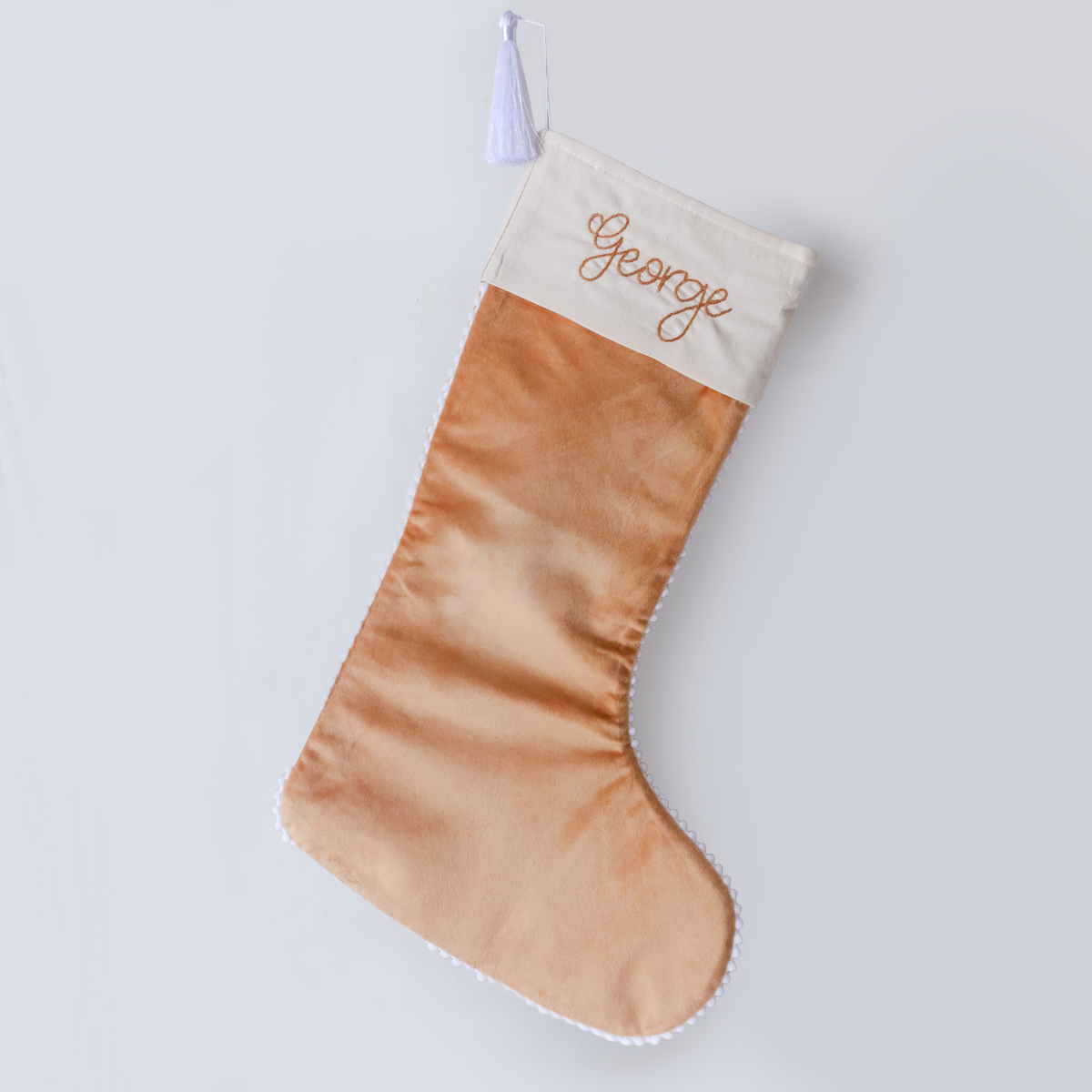 Velvet Pom Pom Tassel Christmas Stockings - Savannah Creations