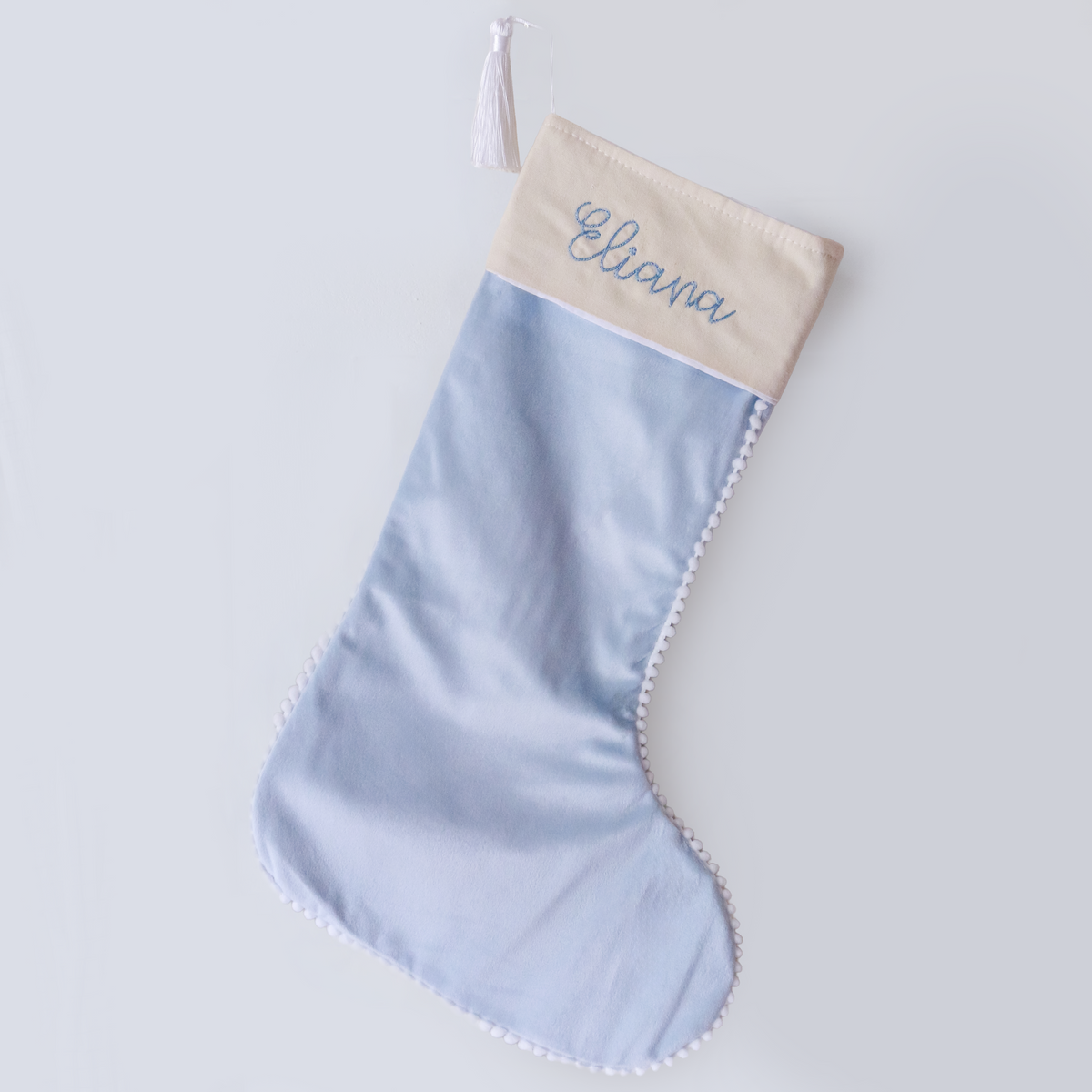 Velvet Pom Pom Tassel Christmas Stockings - Savannah Creations