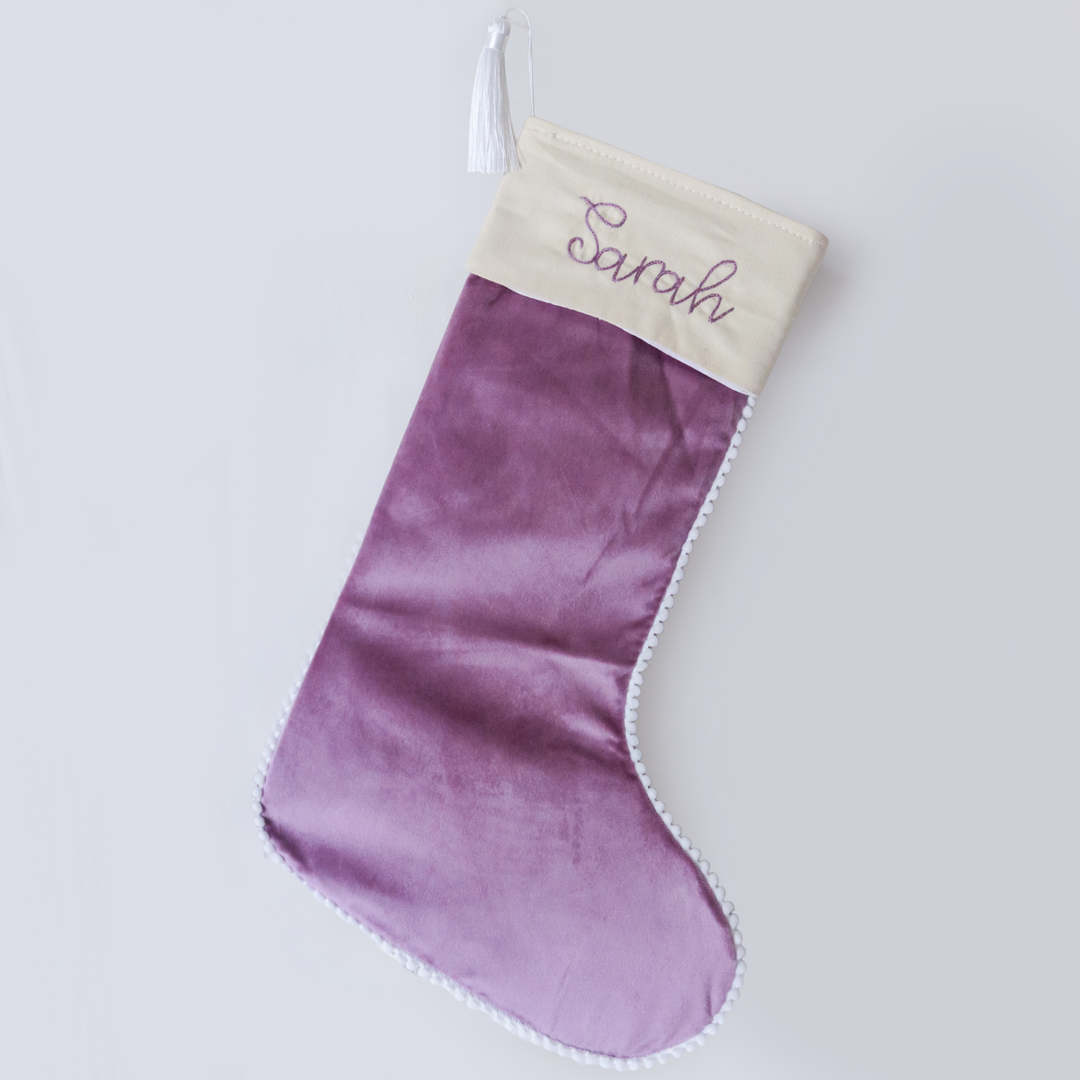Velvet Pom Pom Tassel Christmas Stockings - Savannah Creations