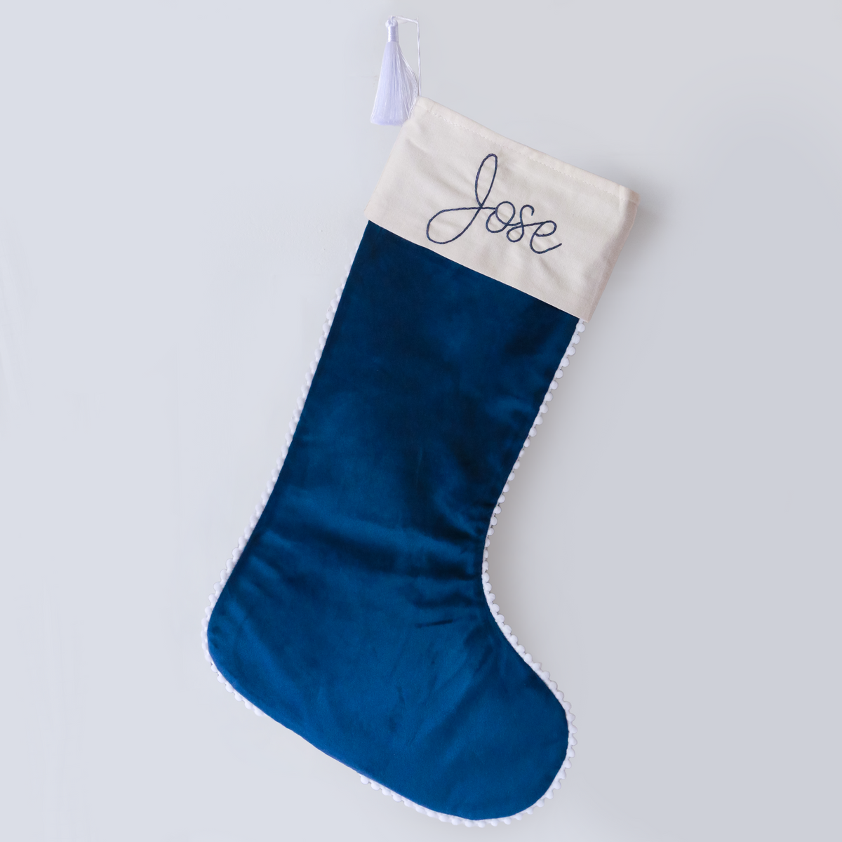 Velvet Pom Pom Tassel Christmas Stockings - Savannah Creations