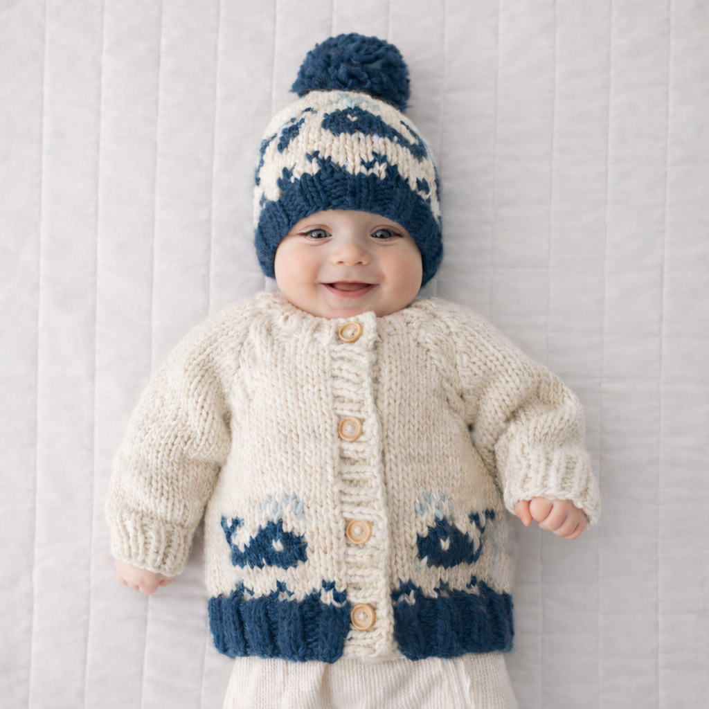 Whale Cardigan Sweater for Baby & Toddler - Savannah Creations