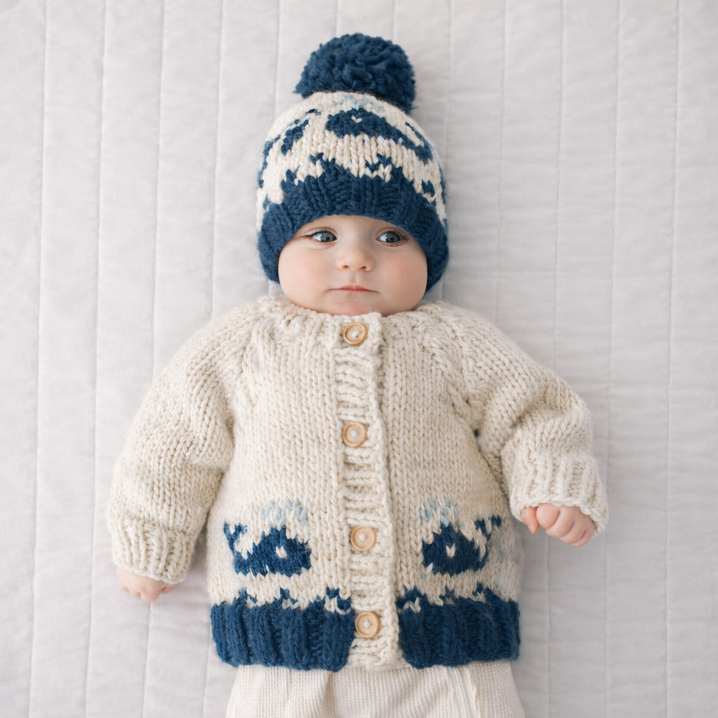 Whale Cardigan Sweater for Baby & Toddler - Savannah Creations