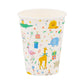 Wild Safari Birthday Animal Party Cups - 8 Pack, 12 oz - Savannah Creations