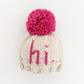 Hi. Neon Pink Knit Beanie Hat for Baby