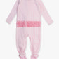 Baby Girls Cotton Modal Pink Gingham Footed Ruffle One Piece Pajama