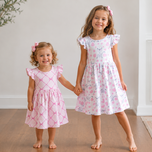 Girls Kitty Hearts Play Dress | Buttery Soft Cat Twirl Dress for Toddlers and Girls