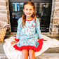 Girl's Candy Cane Ruffle Style Christmas Gown, Matching Family Pajamas, Cotton