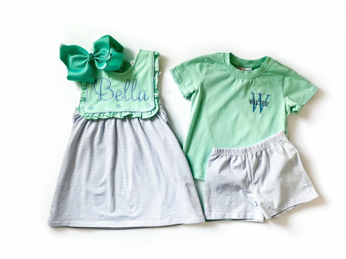 Sibling Matching Monogrammed Outfits