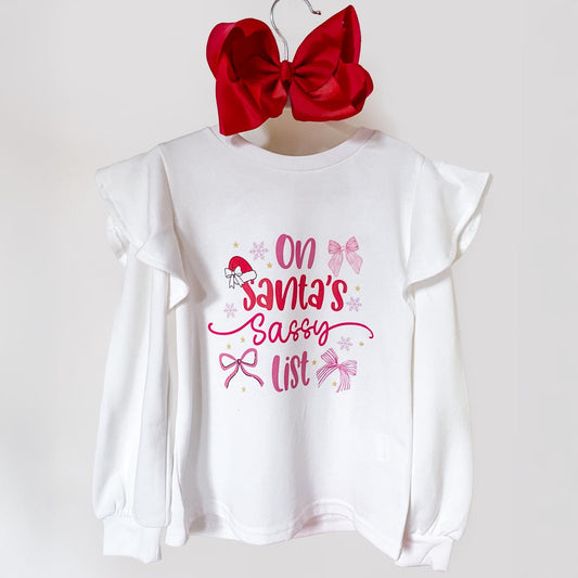 Santas Sassy List Matching Christmas Outfit, Sibling Set