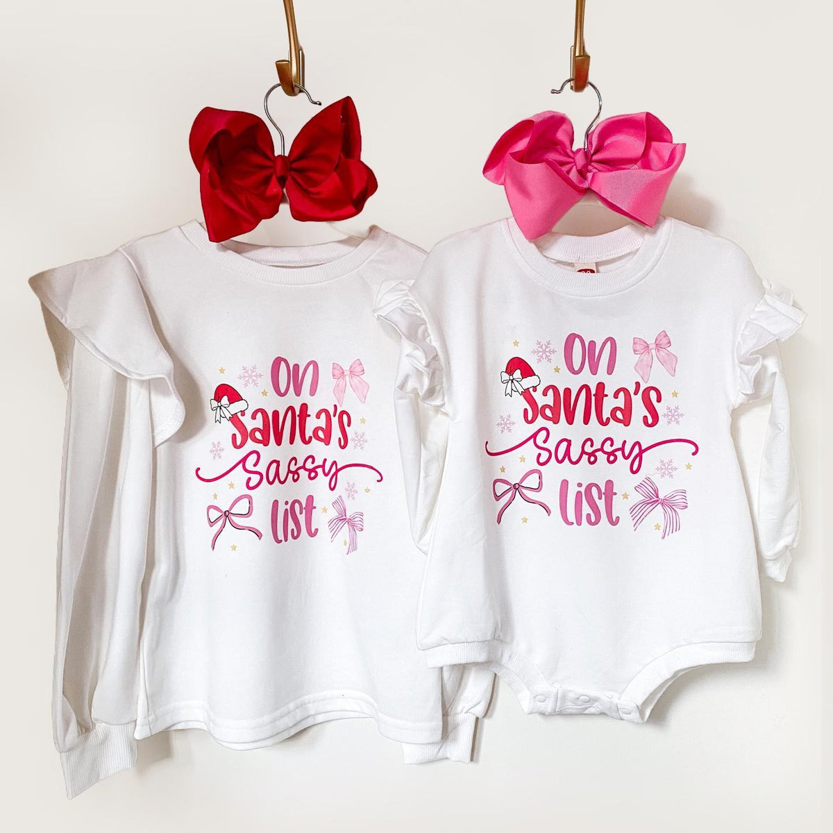Santas Sassy List Matching Christmas Outfit, Sibling Set