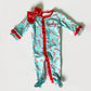 Baby Girl Candy Cain Print Ruffle Christmas Pajamas