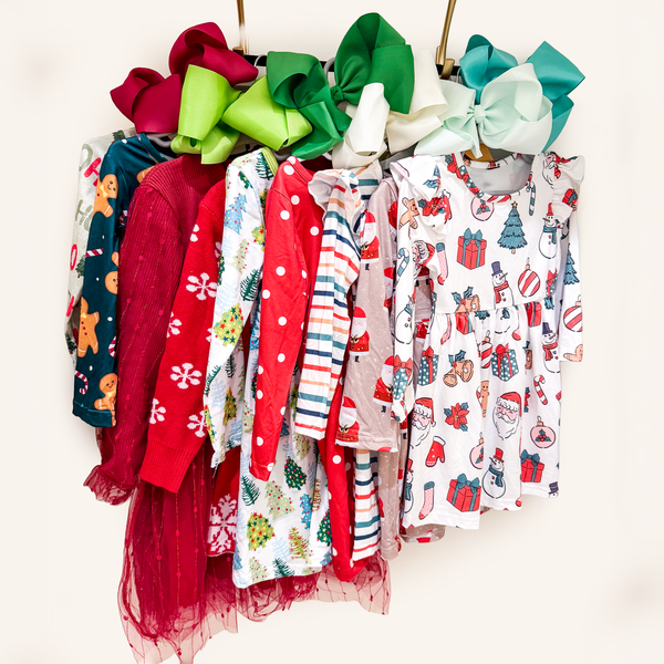 Christmas Mystery Dress Bundle - 3 Dresses + 3 Free Bows