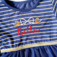 Blue Santa Tutu Dress with Gold Belt - Savannah Creations
