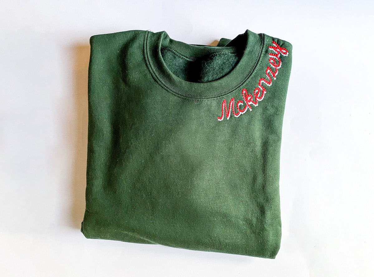Christmas Embroidered Neckline Sweatshirt - Savannah Creations