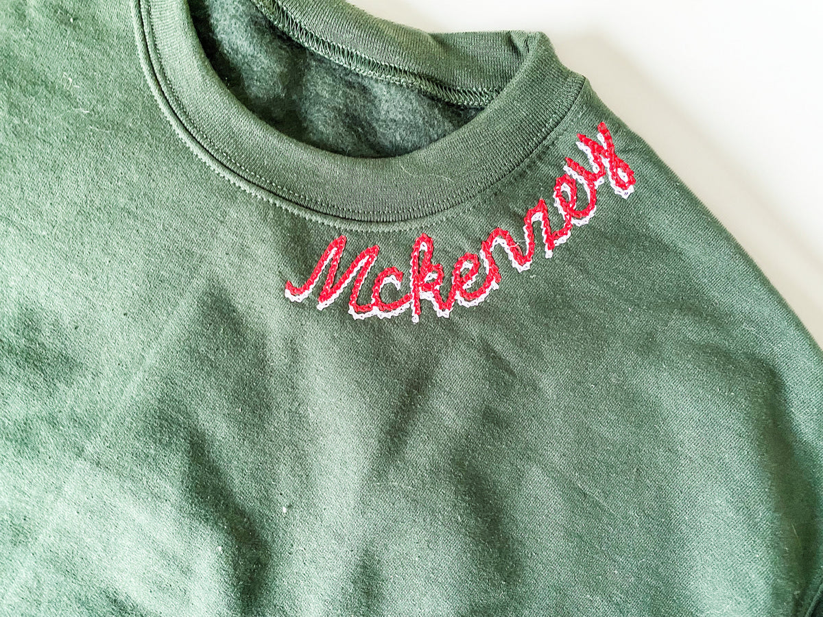 Christmas Embroidered Neckline Sweatshirt - Savannah Creations