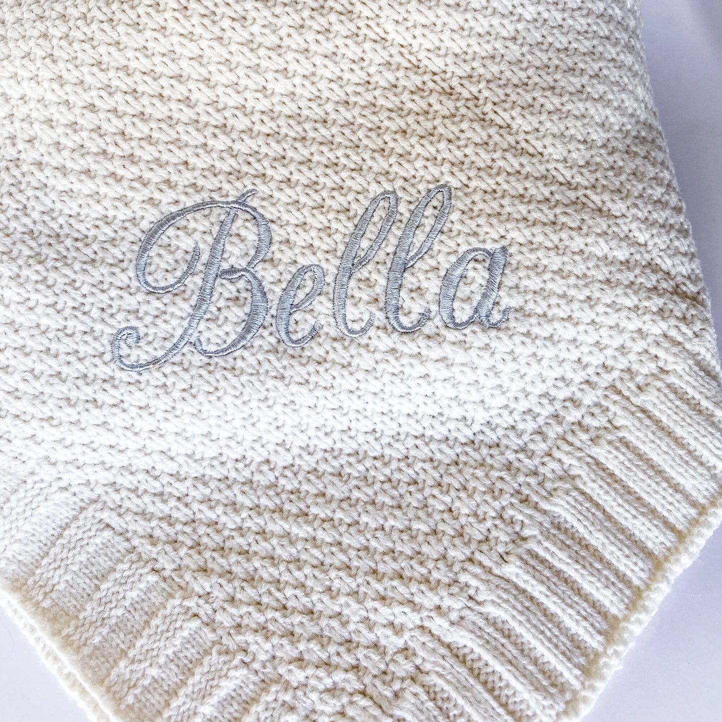 Cozy Monogram Knit Baby Blanket - Soft, Custom, & Durable - Savannah Creations