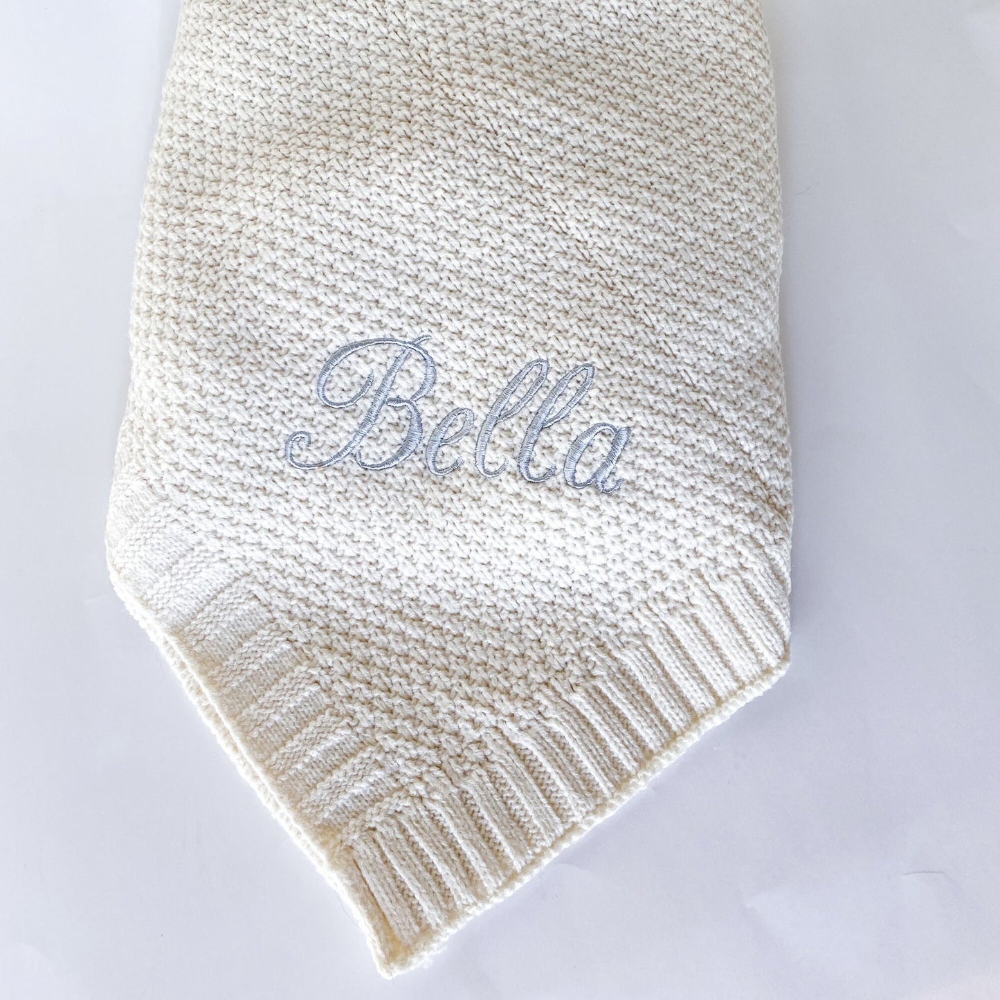 Cozy Monogram Knit Baby Blanket - Soft, Custom, & Durable - Savannah Creations