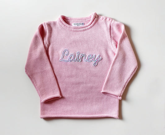 Felted Name 100% Cotton Rollneck Sweater - Savannah Creations