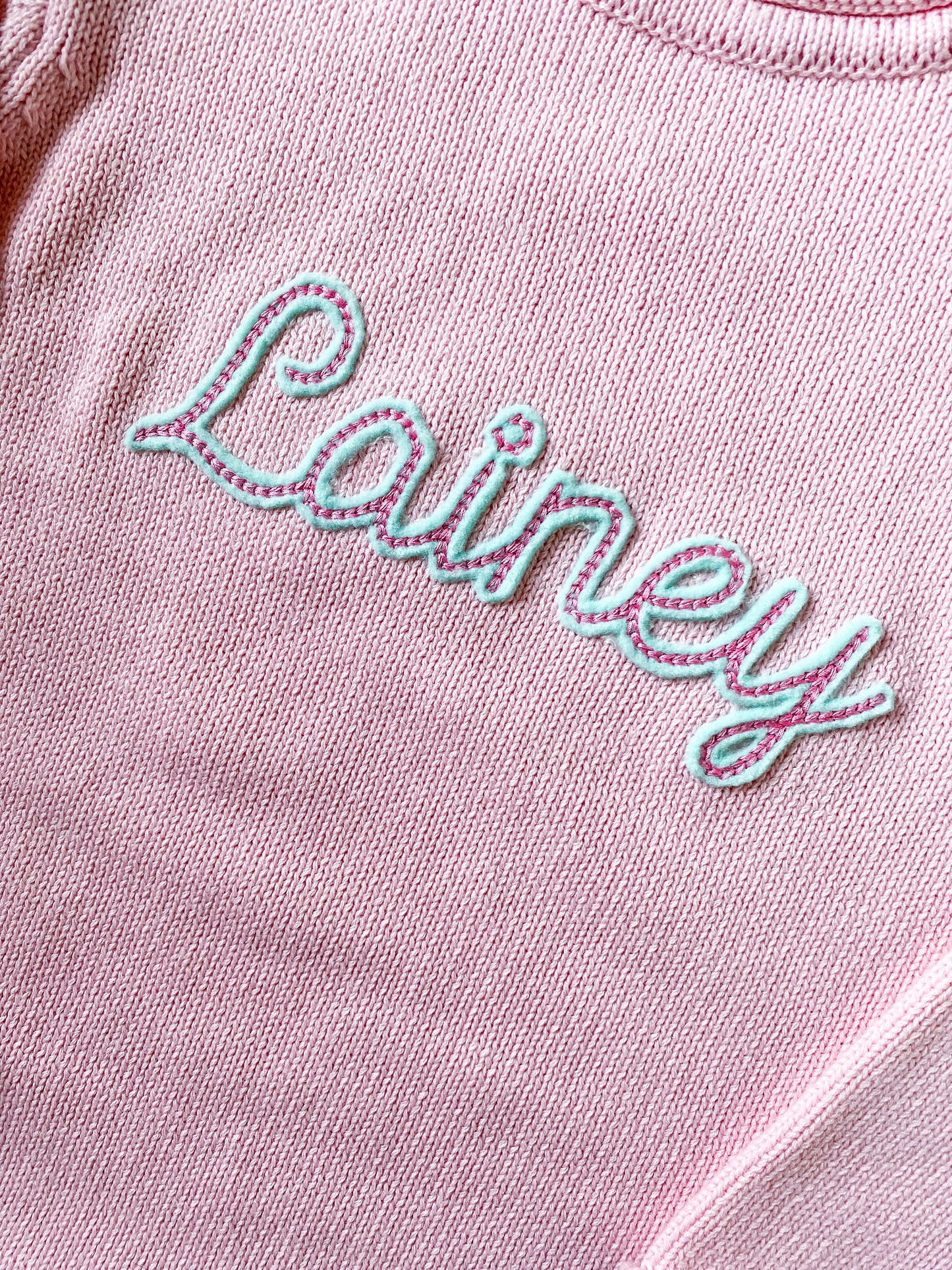 Felted Name 100% Cotton Rollneck Sweater - Savannah Creations