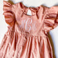 Girl's Monogrammed Linen Dress - Savannah Creations