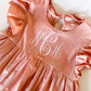 Girl's Monogrammed Linen Dress - Savannah Creations