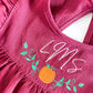 Monogrammed Pumpkin Vine Linen Dress for Girls - Fall Outfit - Savannah Creations