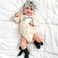 Holiday Heirloom: Personalized Ruffle Romper & Bow Socks Set - Savannah Creations