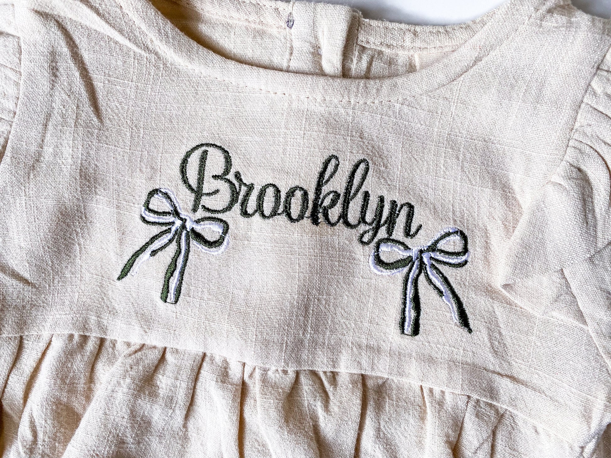 Holiday Heirloom: Personalized Ruffle Romper & Bow Socks Set - Savannah Creations