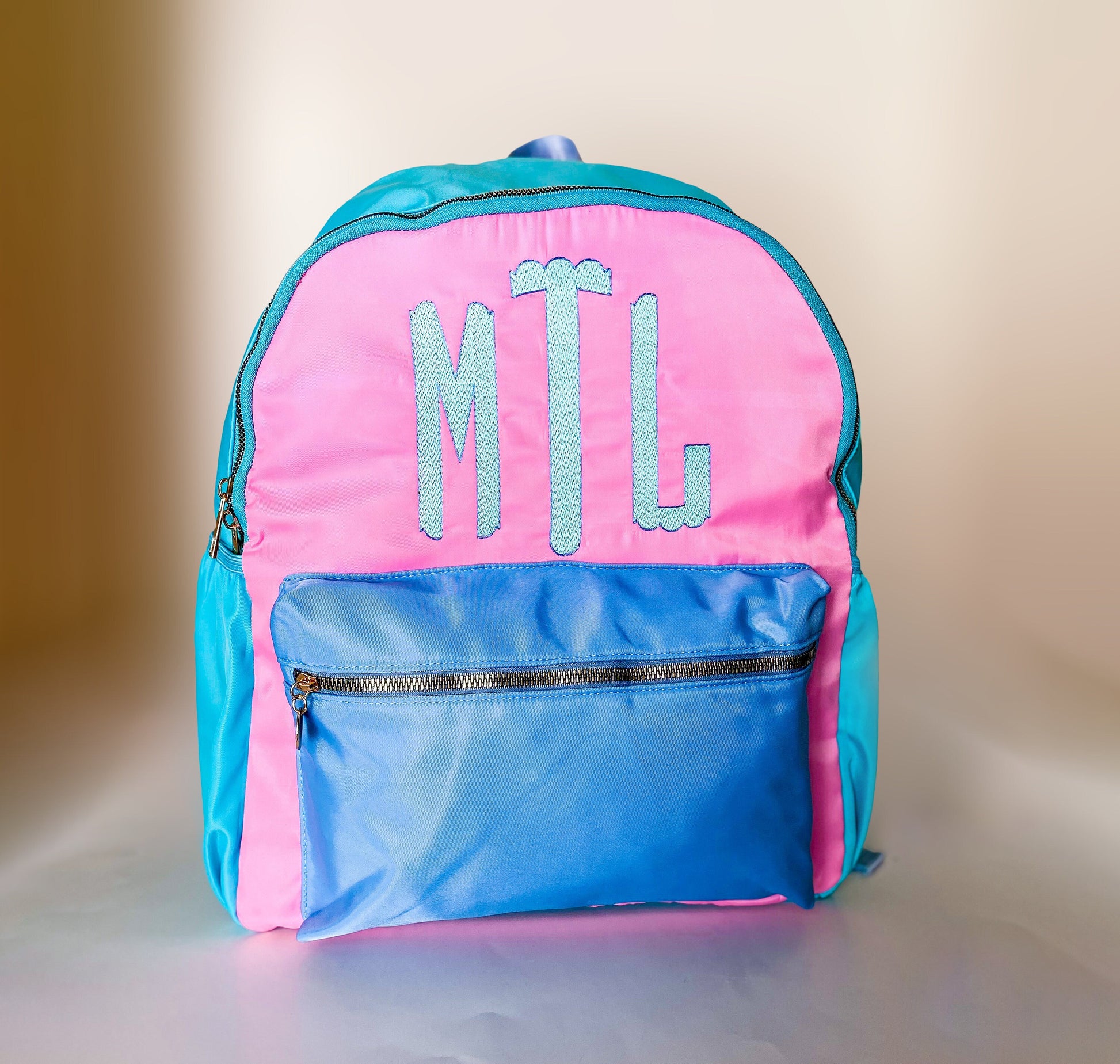 Monogrammed Color Patch Backpack - Personalized School Style - Savannah Creations