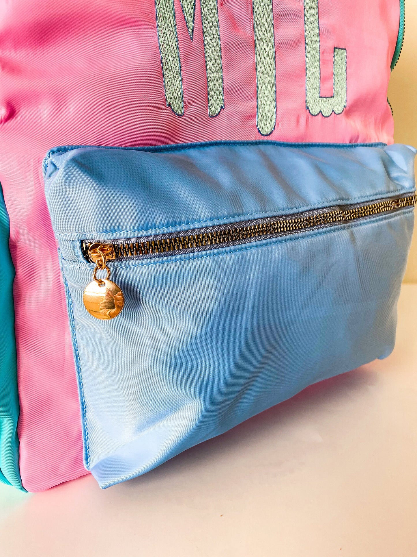 Monogrammed Color Patch Backpack - Personalized School Style - Savannah Creations