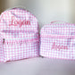 Girl's Monogrammed Gingham Backpack and Lunch - Savannah Creations
