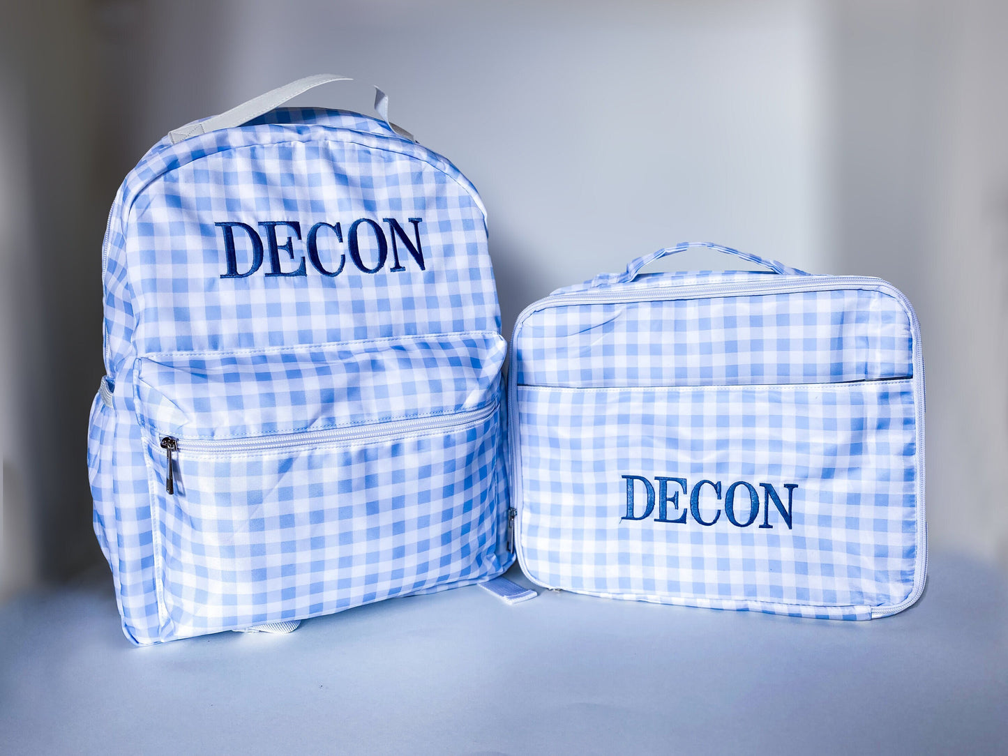 Personalized Gingham Backpack & Lunchbox Set for Kids - Savannah Creations