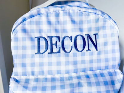 Personalized Gingham Backpack & Lunchbox Set for Kids - Savannah Creations