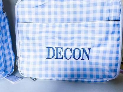Personalized Gingham Backpack & Lunchbox Set for Kids - Savannah Creations