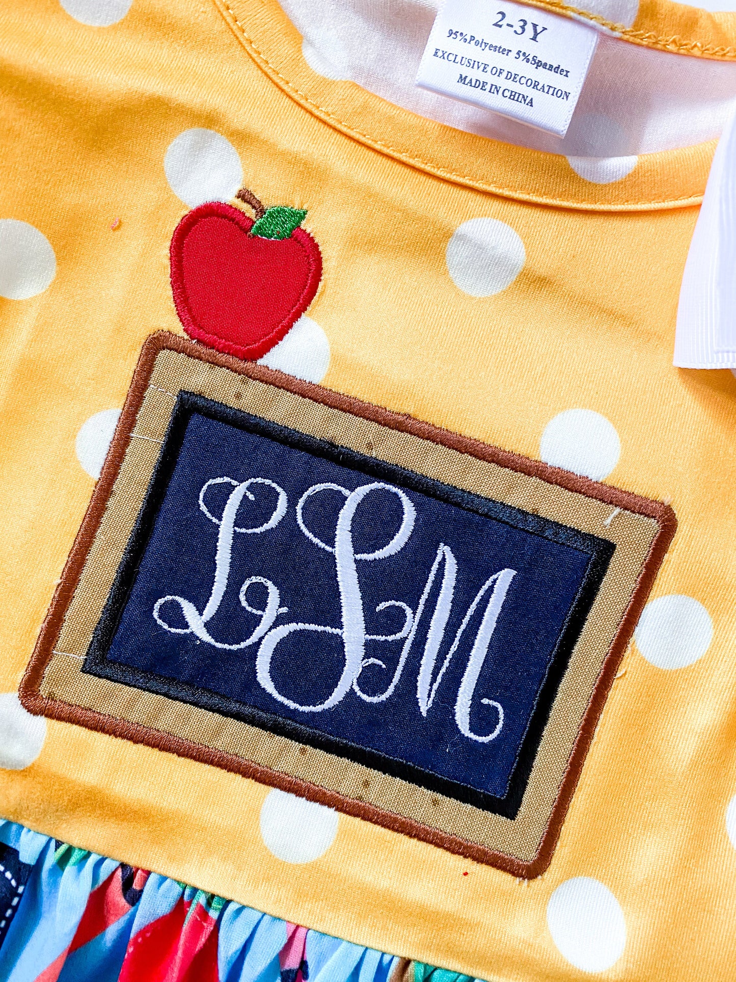 Personalized Girls' Back to School Dress & Bow Set - Savannah Creations