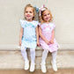 Personalized Monogram Girl's Dress with Matching Velvet Bow - Savannah Creations