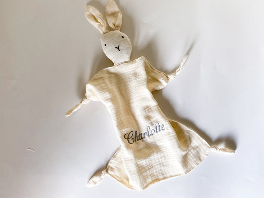 Personalized Organic Cotton Baby Lovey - Perfect Gift for Newborns - Savannah Creations