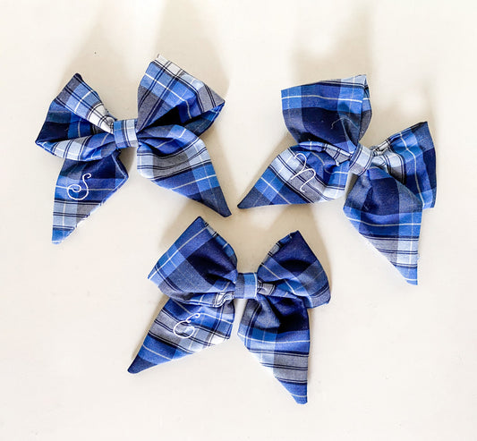 Monogrammed Uniform Hair Bow