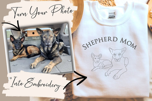 Custom Dog Photo- Embroidery