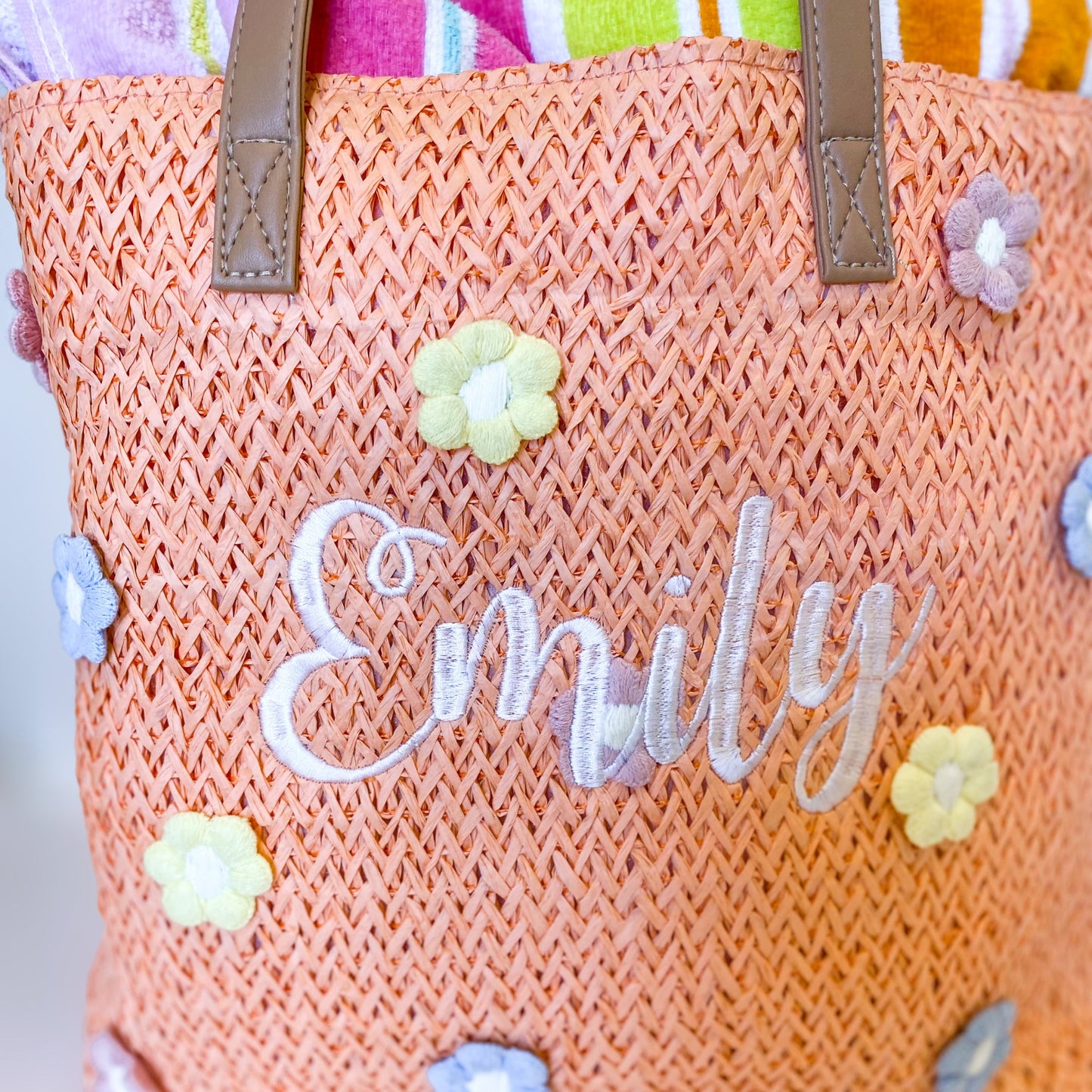 Monogrammed Flower Tote