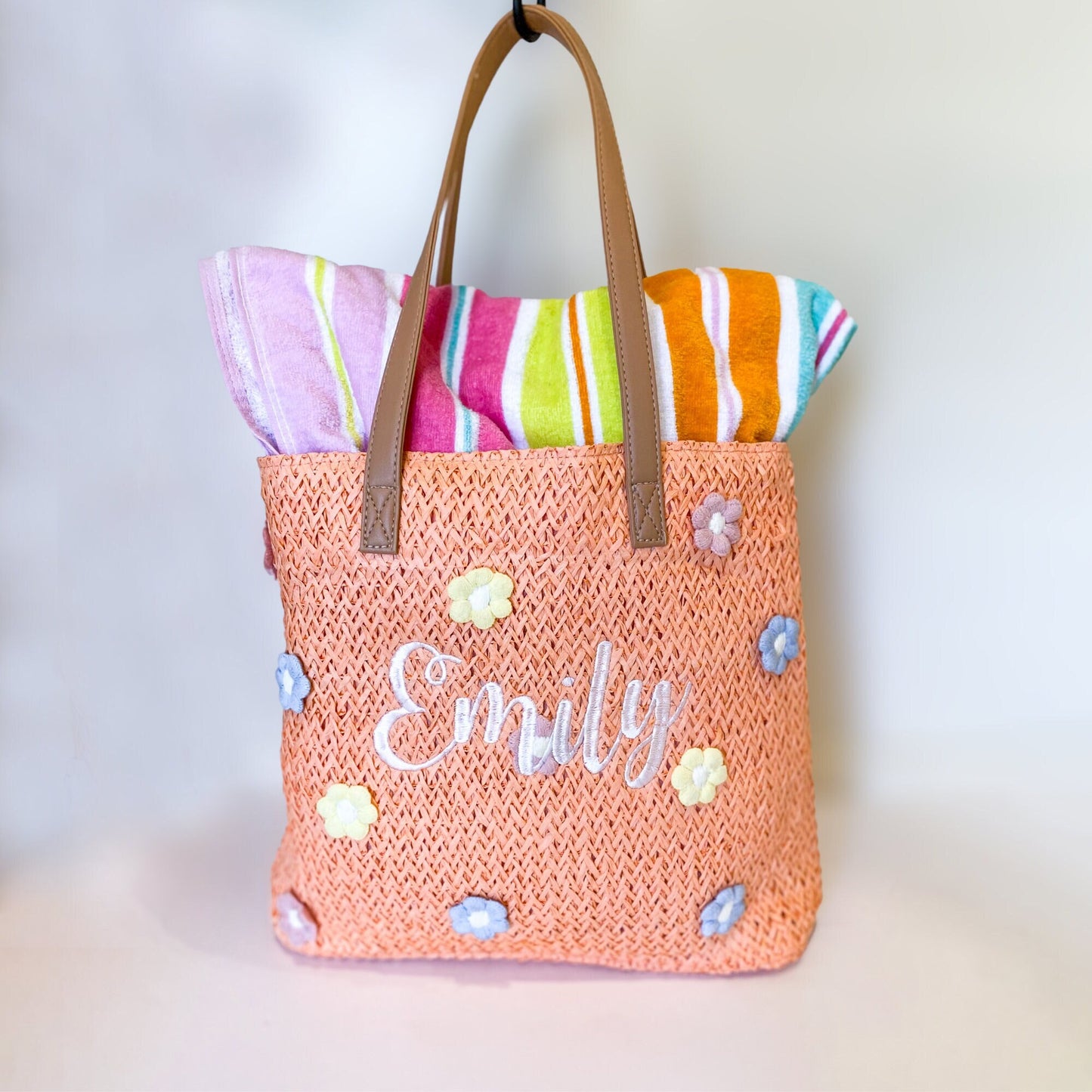 Monogrammed Flower Tote