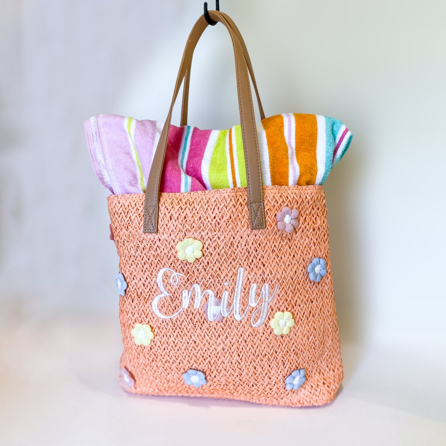Monogrammed Flower Tote