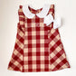 Girl's Monogrammed Plaid Peter Pan Collar Dress