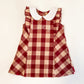 Girl's Monogrammed Plaid Peter Pan Collar Dress