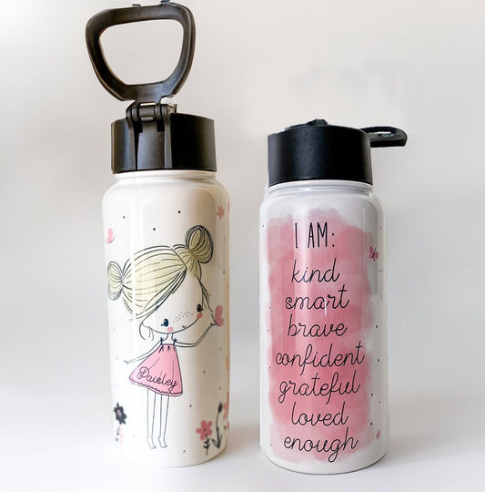 Girl's Custom Affirmation Water Bottle