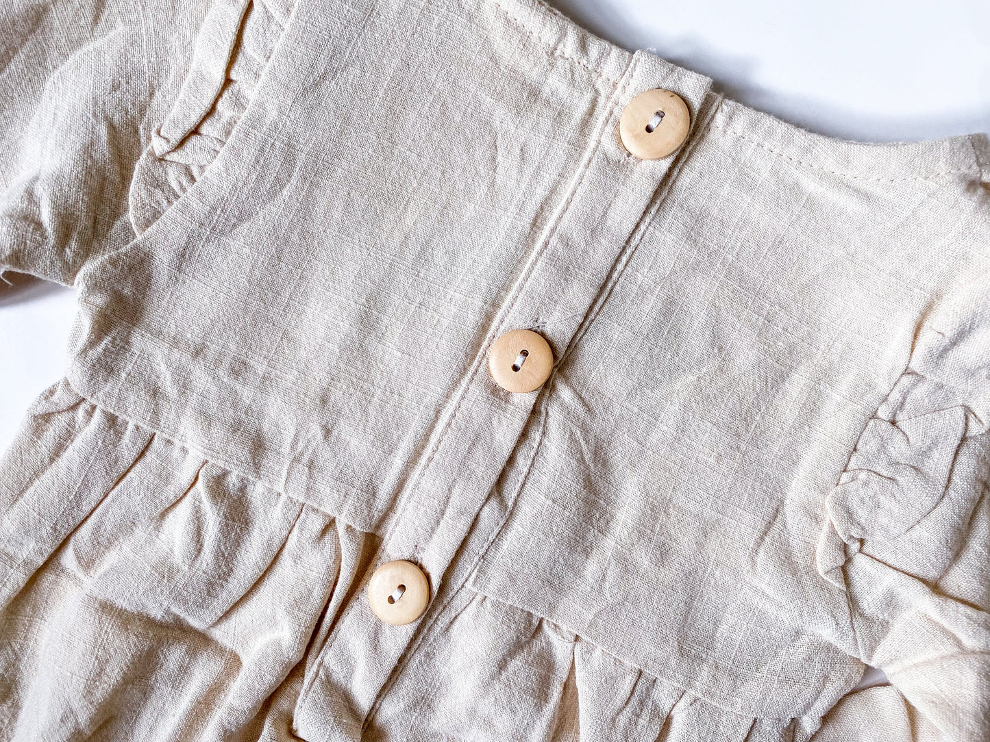 Monogrammed Cotton Linen Romper Set