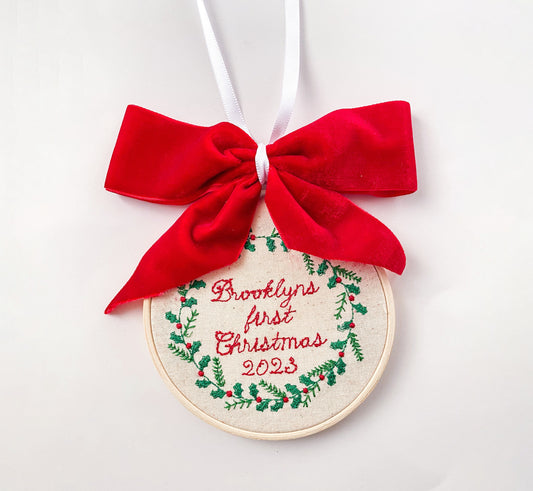 Baby's First Christmas Embroidery Ornament